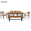 PAGED Patio Dining Set Wood Outdoor Table and Chairs All Weather Use for Outdoor, Garden, Poolside, Yard - 3 of 4