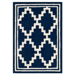 Navy/Ivory Geometric Tufted Accent Rug 2