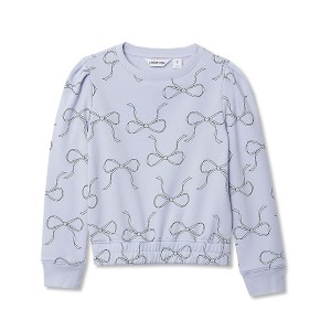 Lands' End Kids Puff Shoulder Crew Neck Sweatshirt - 1 of 2