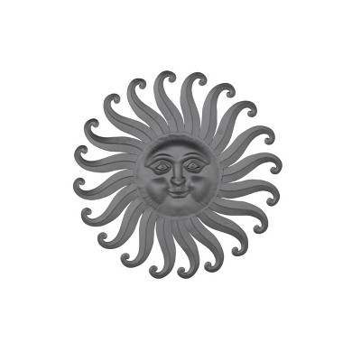 30" x 30" Traditional Iron Sun Wall Decor Gray - Olivia & May