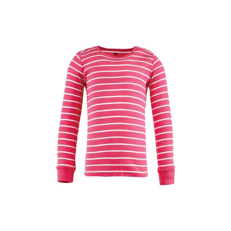 Hudson Baby Infant Girl Cotton Pajama Set, Dark Pink Stripe, 3 of 5