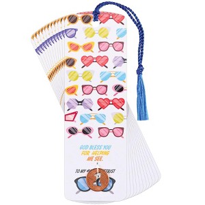 Dicksons God Bless You - to My #1 Optometrist, Multicolor 6 x 2 Inch Paper Tassel Bookmark with Coin; Pack of 15 - 1 of 2