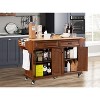 Grungis Kitchen Island Cart with Wood Countertop,Kitchen Island on Wheels with 2 Top Drawers and A Double Layered Storage Drawer for Kitchen - 2 of 4