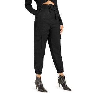 I.N.C International Concepts Womens Faux Leather Casual Cargo Pants - 1 of 1