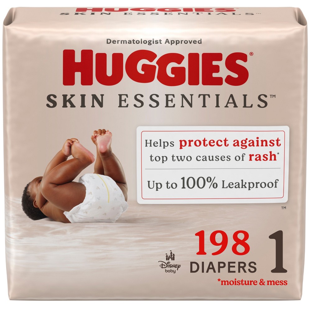 Huggies Skin Essentials Diapers - Econ+ Pack - Size 1 - 198ct