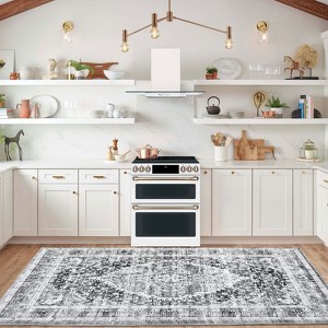 Area Rugs - Machine Washable, Non Slip, Low Pile, Stain Resistant, Soft Print Pattern for Living Room and Bedroom Indoor Decor Polyester Rug - 1 of 4