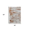 HomeRoots 3' X 5' Gray and Brown Abstract Printed Washable Non Skid Area Rug - 3 of 4