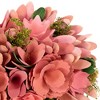 Northlight Mixed Floral and Foliage Artificial Valentine's Day Heart Wreath - 12.25" - Pink and Yellow - 3 of 4
