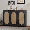 Retro 3-Door Sideboard, Sideboard Buffet With Large Storage Space, Sideboard Buffet Cabinet With Metal Handles, Modern Accent Cabinet-Cuddlewood - 2 of 4