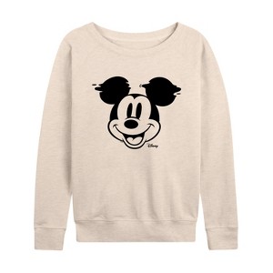 Women's - Disney - Mickey & Friends Lightweight French Terry Wide Neck Long Sleeve Shirt - 1 of 4