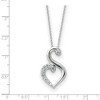 Black Bow Jewelry Sterling Silver & CZ Journey of Friendship Heart Necklace, 18 Inch - 2 of 4