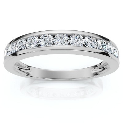 Pompeii3 1/2Ct Diamond Wedding Ring Channel Set 14k Gold or Platinum Lab Created EF/VS
