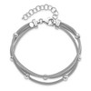 Black Bow Jewelry Sterling Silver Triple Strand Beaded Mesh Bracelet, 7.5 Inch - 3 of 4