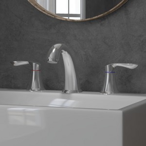 5-Inch Widespread Bathroom Sink Faucet - 2-Handle Low Arc Vanity Faucet | 3-Hole Basin Faucet with Pop-Up Drain & cUPC Water Supply Lines - 1 of 4