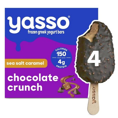 Yasso Frozen Greek Yogurt Indulgent Caramel Dark Chocolate Crunch - 4ct