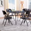 VECELO Folding Card Table with Mesh Bag, Portable Heavy Duty Tabletop with Handle & Leg Lock for Camping or Picnic, Black/White/Gray - 4 of 4