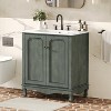 30" Vintage Bathroom Vanity with Rectangle Ceramic Sink, Bathroom Vanity Cabinet with Antique Handles and 2 Doors - 2 of 4