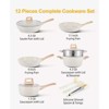 SKONYON 12pc Nonstick Ceramic Cookware Set Granite Coated Pots and Pans - 3 of 4