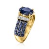Ross-Simons 2.60 ct. t.w. Sapphire Ring With Diamond Accents in 14kt Yellow Gold - 3 of 4