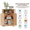 Corner Cabinet, Corner Storage Cabinet with Open Storage, 2 Doors & Adjustable Shelf - 4 of 4