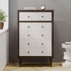 Mid-Century Modern Nordic 5-Drawer Chest of Drawers, Faux Wood Dresser with Rubberwood Legs, Bedroom Storage Cabinet - Christopher Knight Home - 2 of 4