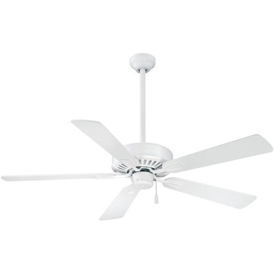 52" Minka Aire Contractor Plus Flat White Ceiling Fan with Pull Chain