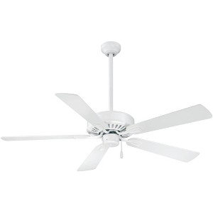 52" Minka Aire Contractor Plus Flat White Ceiling Fan with Pull Chain - 1 of 4