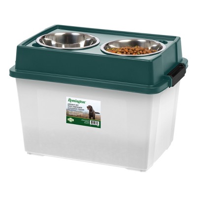 Iris Usa 47lbs/45qt Large Elevated Dog Food Bowl With Airtight Pet Food  Storage Container, Off White : Target