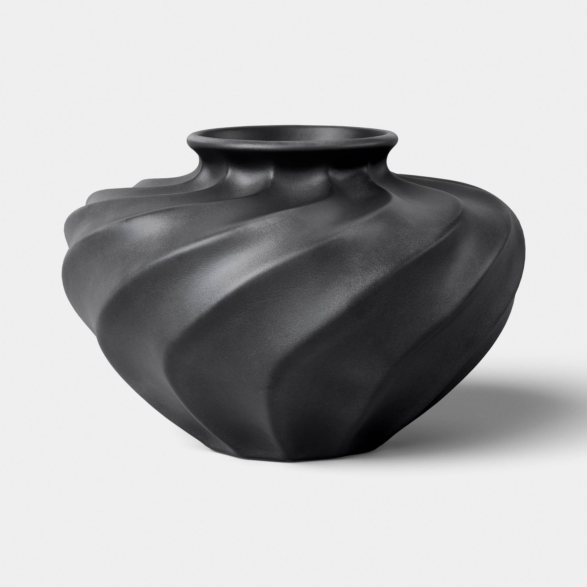 Short Twisted Ceramic Vase Black - Threshold™