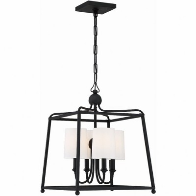 Crystorama Lighting Sylvan 4 - Light Chandelier in  Black Forged