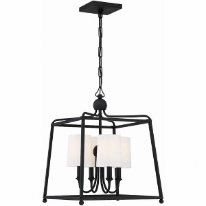 Crystorama Lighting Sylvan 4 - Light Chandelier in  Black Forged - 1 of 2