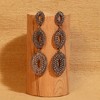 SOHI Women's Chalice Silver Intricate Oval Long Drop Earrings - 2 of 4