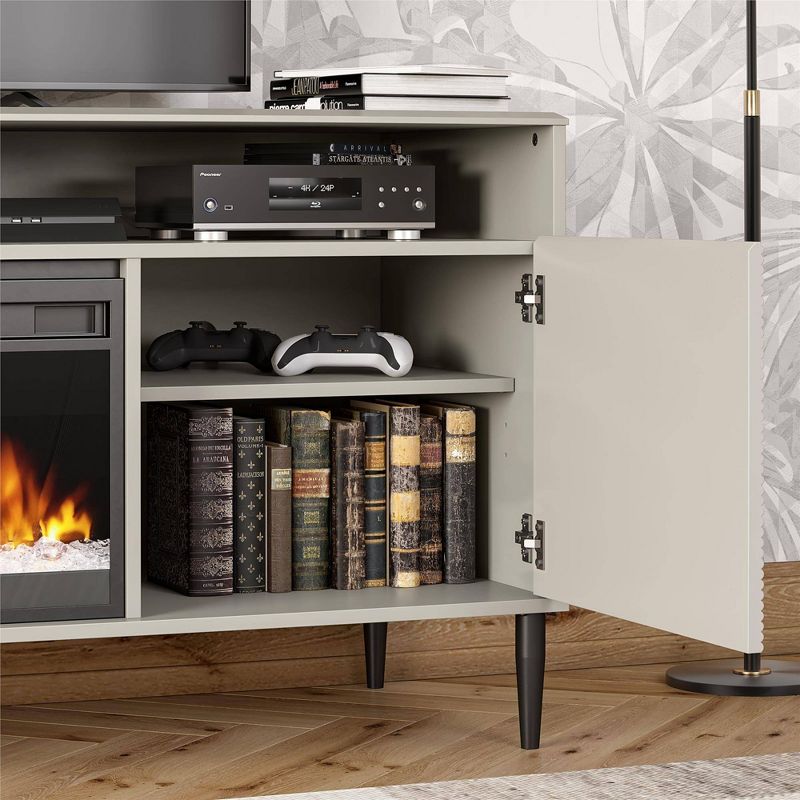 Daphne Fluted Contemporary TV Stand for TVs up to 70&#34; with Electric Fireplace - Mr. Kate, 4 of 11