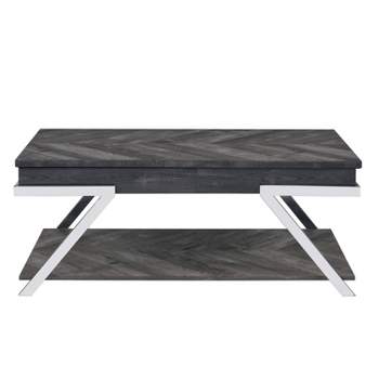 Roma Lift Top Cocktail Table Metal and Wood Dark Gray - Steve Silver Co.