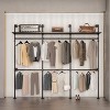 New style with trays Adjustable Laundry Pole Clothes Drying Rack Coat Hanger DIY Floor to Ceiling Tension Rod Storage Organizer for Indoor, Balcony - 3 of 4