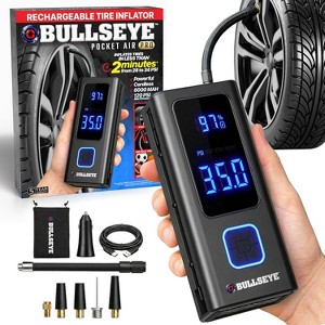 Bullseye Pocket Air Pro Tire Inflator Powerbank Electric Air Compressor  Portable Pump Car Bike 120 PSI LED Gauge 6000 mAh : Target