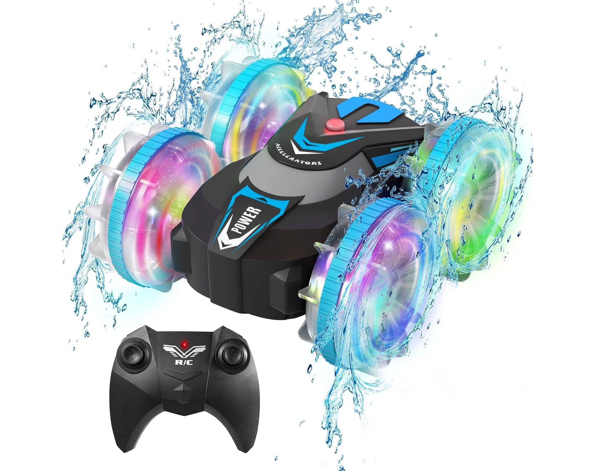 Swtroom Amphibious Waterproof 360° Flips 4WD RC Stunt Car  2.4GHz All-Terrain Vehicle Birthday Gift