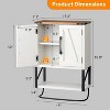 VINGLI Bathroom Wall Cabinet with Tower Bar Farmhouse Small Cute Medicine Cabinet Over Toilet Storage Organizer with Tower BarRustic White & Brown - 3 of 4