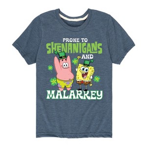 Boys' - SpongeBob Squarepants - Prone To Shenanigans And Malarkey Short Sleeve Graphic T-Shirt - 1 of 4