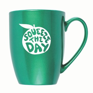 Elanze Designs Squeeze The Day 10 ounce New Bone China Coffee Tea Cup Mug, Emerald Green - 1 of 4