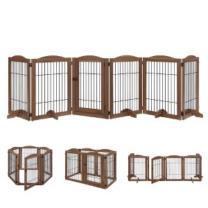 unipaws Wood and wire Pet Playpen with 4 Support feet - 1 of 4