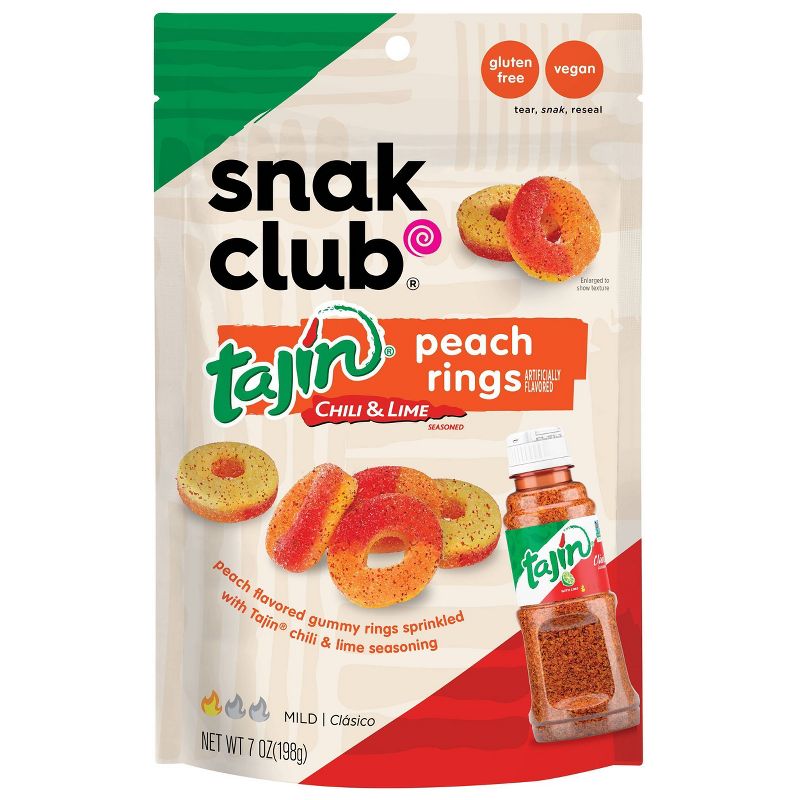 Snack Club Tajin Peach Rings Candy - 7oz, 1 of 8