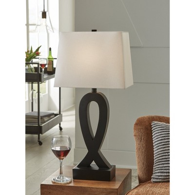 29 Inch Black Sculptural Table Lamp Set with Empire Shade