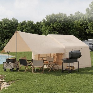 Inflatable 6-8 Person Camping Tent with Stove Jack & AC Port