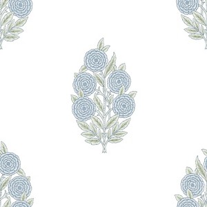RoomMates Dutch Floral Blue Peel and Stick Wallpaper: Modern Self-Adhesive Botanical Vinyl, Removable Sticky Decor - 1 of 4