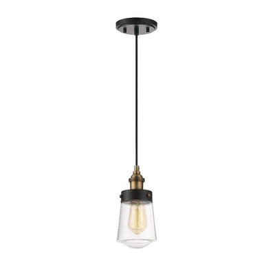 Savoy House Macauley 1 - Light Pendant in  Vintage Black/Warm Brass
