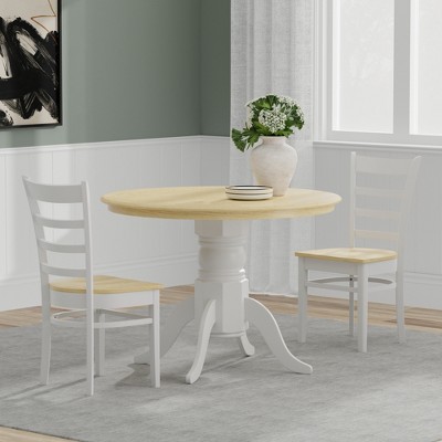 Glenwillow Home 42" Round Pedestal Dining Table + Slat Back Dining Chairs Dining Set
