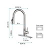 Silver Modern Kitchen Faucet with Detachable Spray Nozzle Elegant Kitchen Sink Faucet Featuring a Pull-Out Sprayer - image 2 of 4