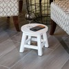 FURNIinspire Ottomans And Benches Carved Wooden Step Stool Fun Designs Premium Rubberwood Versatile Use, Maple Leaf Style, White, 11.00"*11.00"*10.00" - 2 of 4