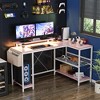 L Shaped Computer Desk with Power Outlets & LED Light - 2 of 4